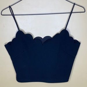 Scallop Trim Crop Cami Top